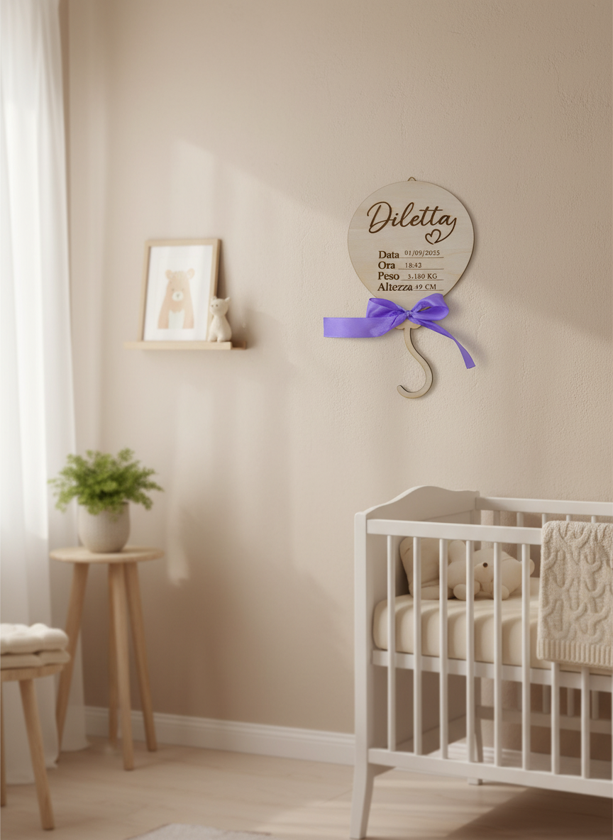 Targhetta Palloncino Nascita
