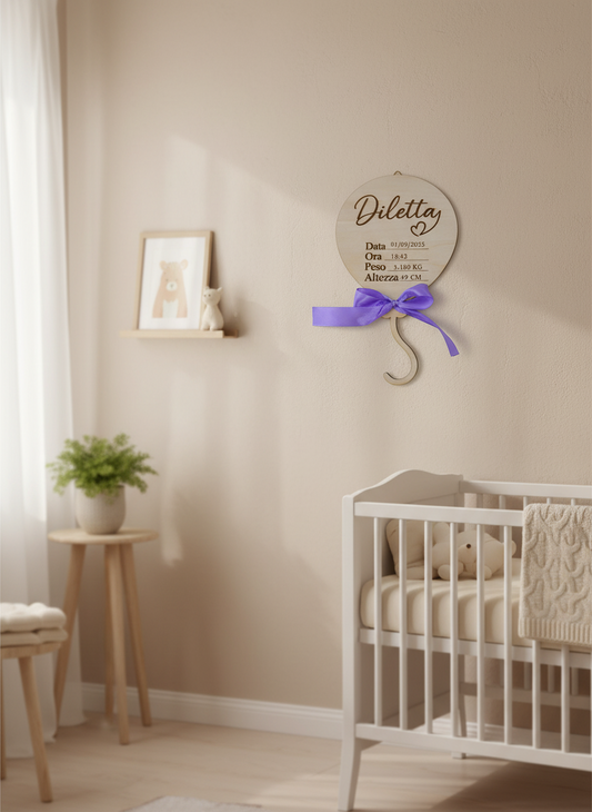 Targhetta Palloncino Nascita