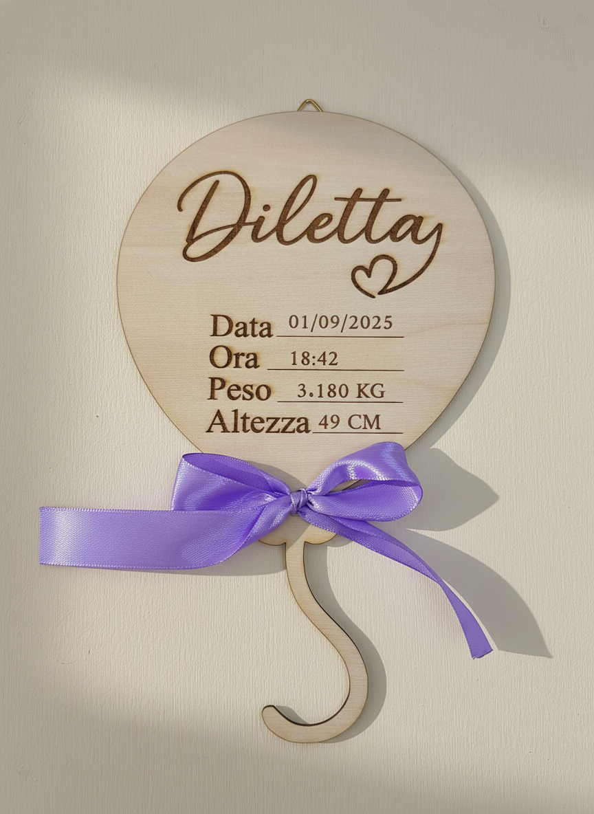 Targhetta Palloncino Nascita