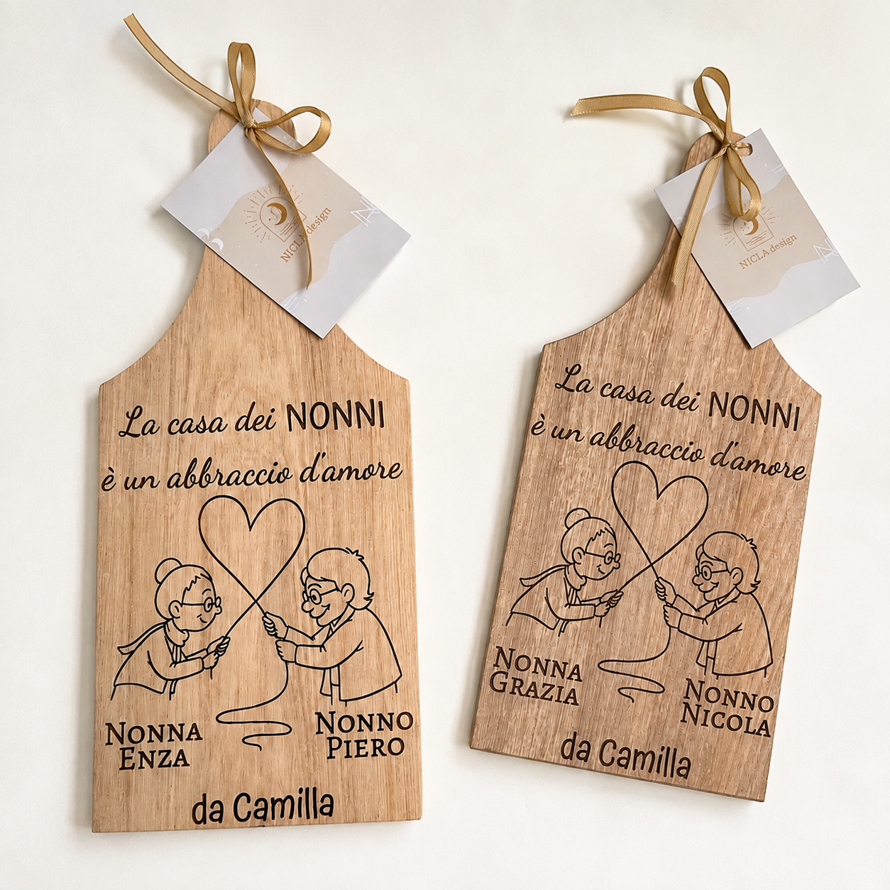 Tagliere artigianale - Cuore di nonni