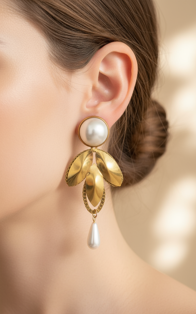 Orecchini “Petalo bianco”