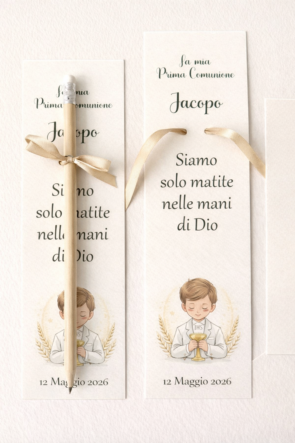 Segnalibro con matita personalizzata – Prima Comunione
