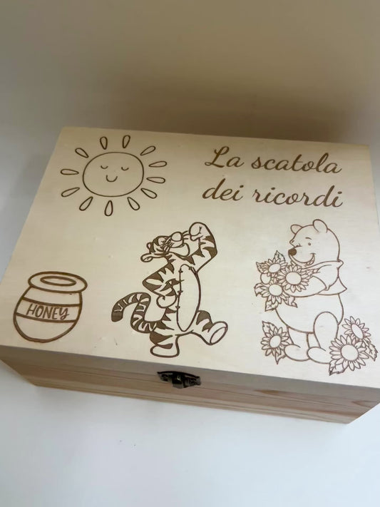 Scatola dei ricordi in legno – Tema Winnie the Pooh