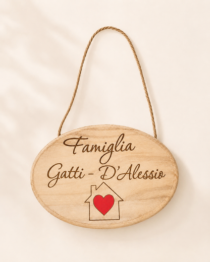 Targhetta fuori porta - Cognome personalizzato