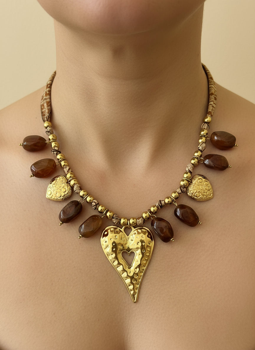 Collana “Cuore brown”