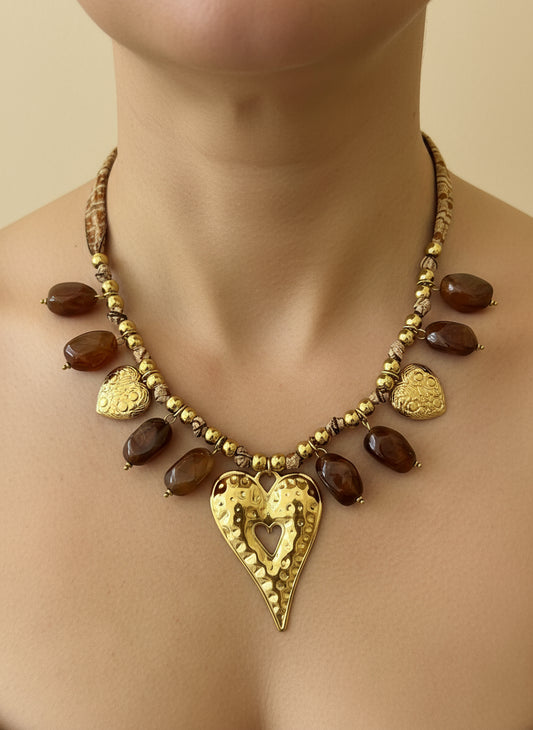 Collana “Cuore brown”