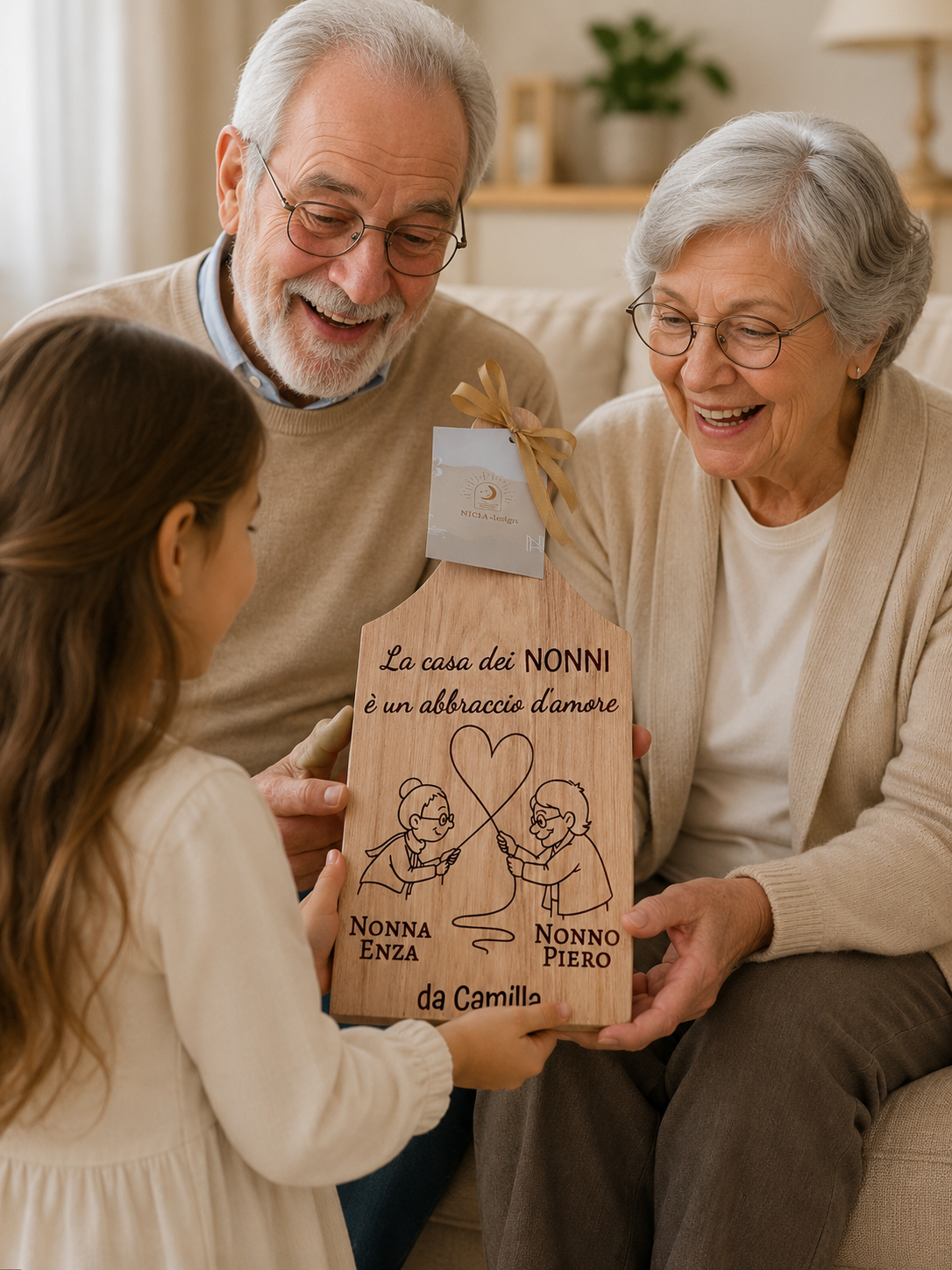 Tagliere artigianale - Cuore di nonni