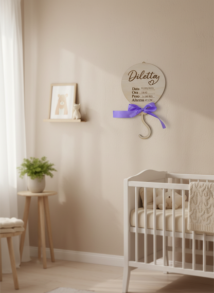 Targhetta Palloncino Nascita