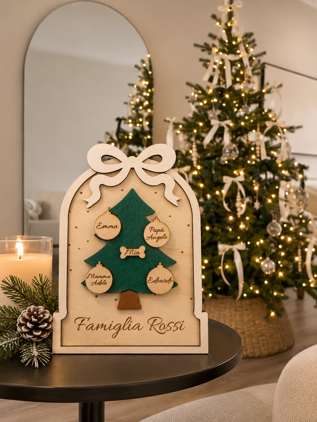 Quadretto Albero di Natale -Famiglia Personalizzato