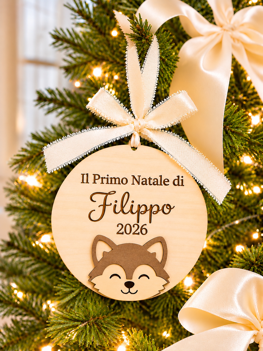 Sfera Natalizia “Il Primo Natale” – Lupetto