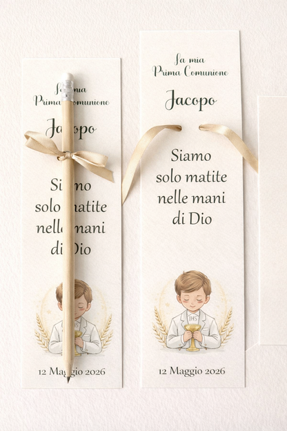 Segnalibro con matita personalizzata – Prima Comunione