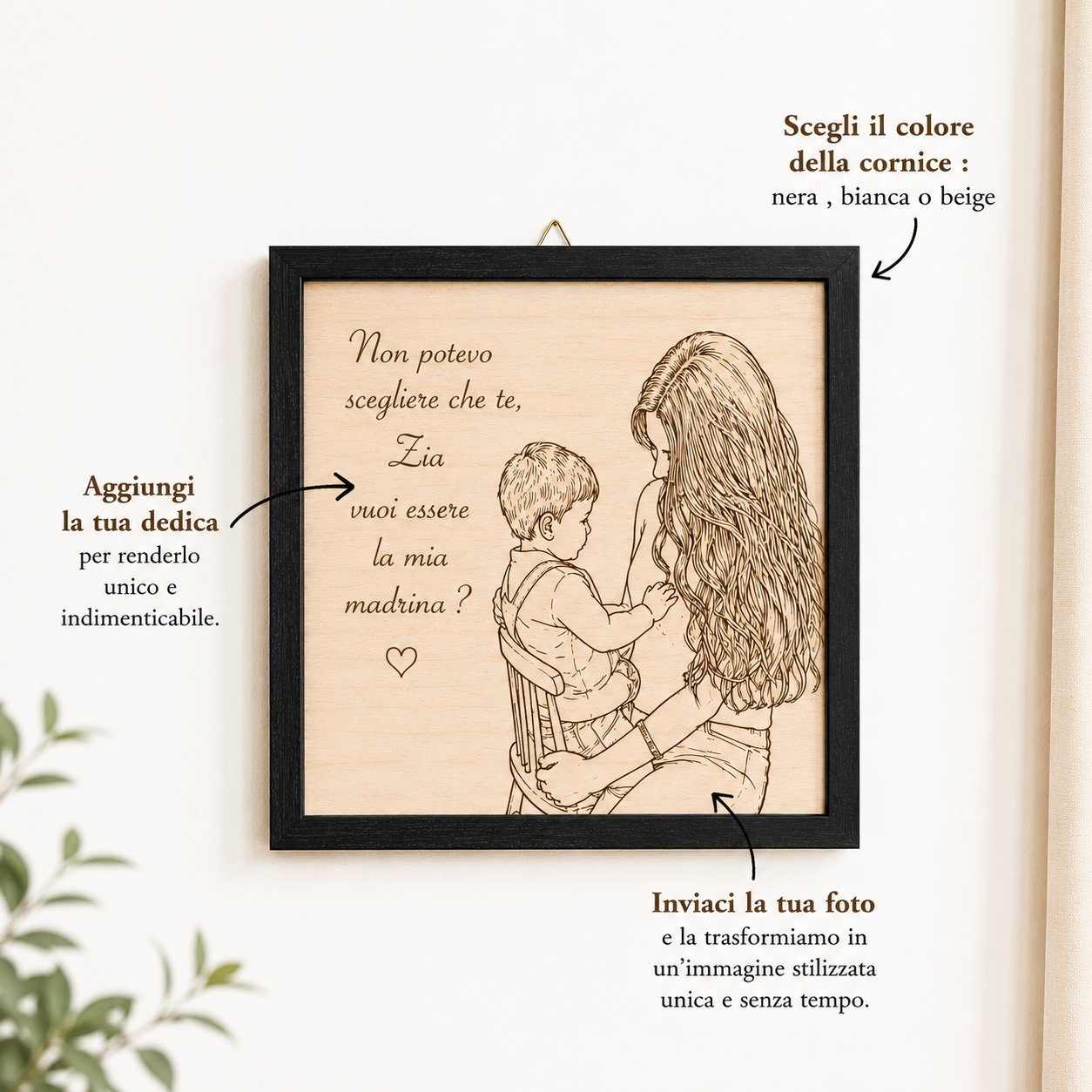 Quadretto - Foto e dedica personalizzato