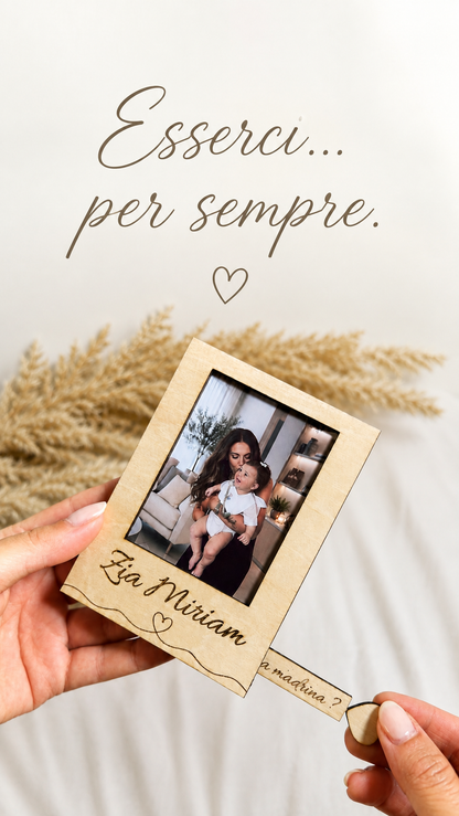 Cornice Heart Polaroid - Vuoi essere la mia madrina/padrino?