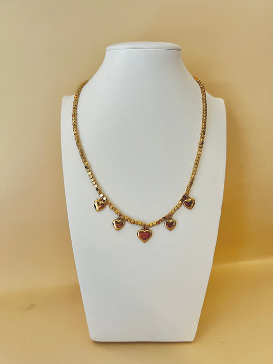 Collanina "Golden Cubes & Hearts"