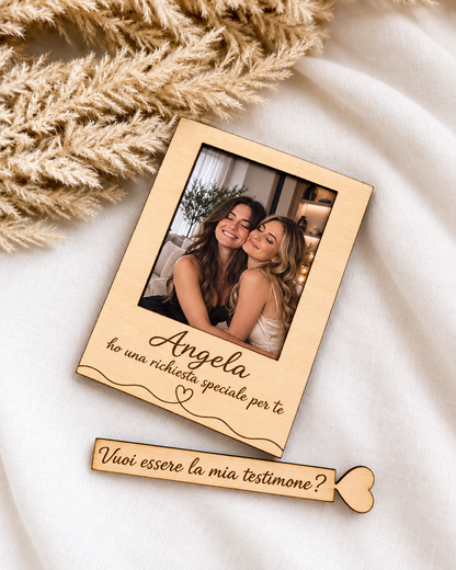 Cornice Polaroid - Vuoi essere la mia/il mio testimone?